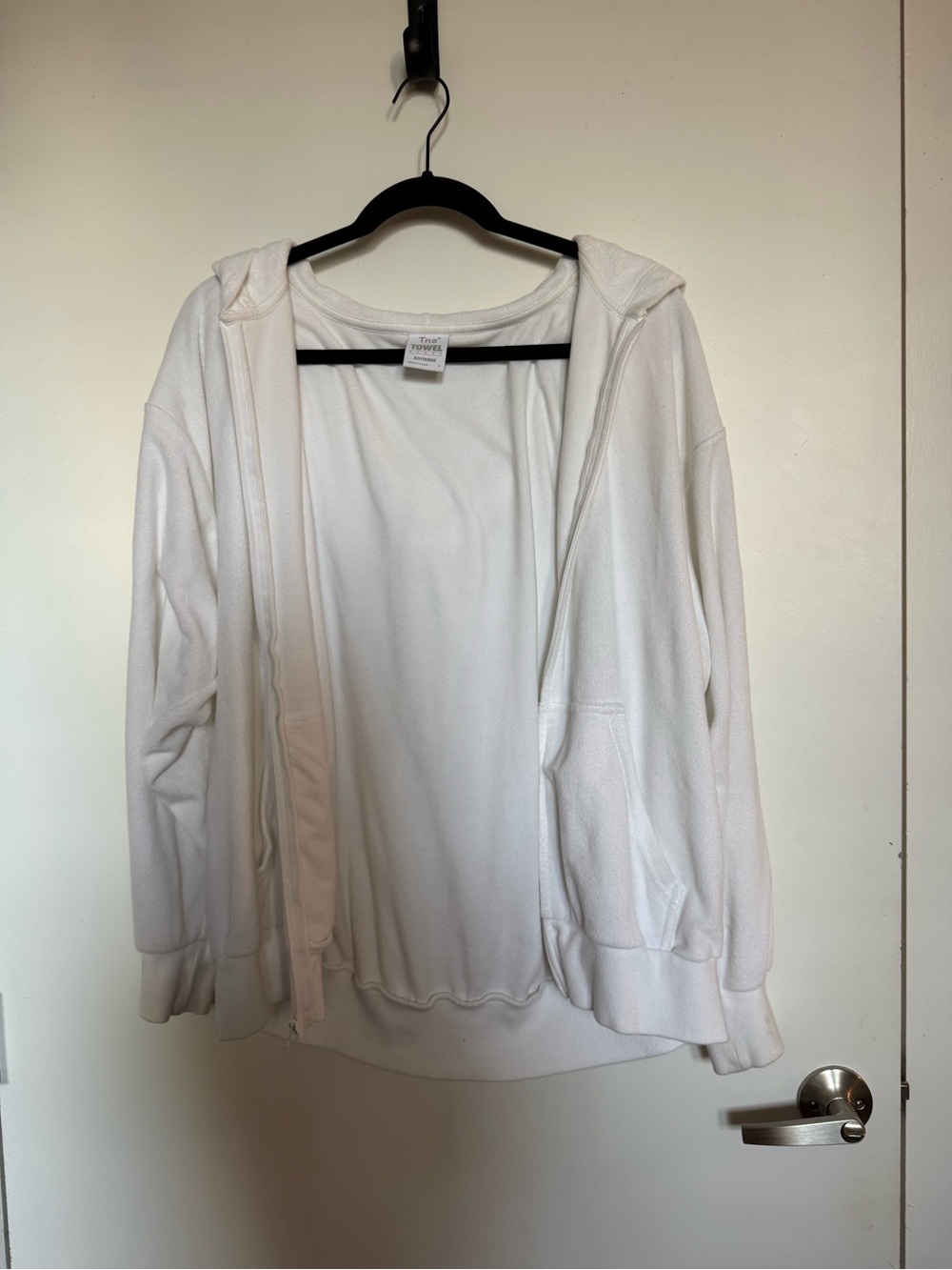 Aritzia White Towel Terry Boyfriend Tee